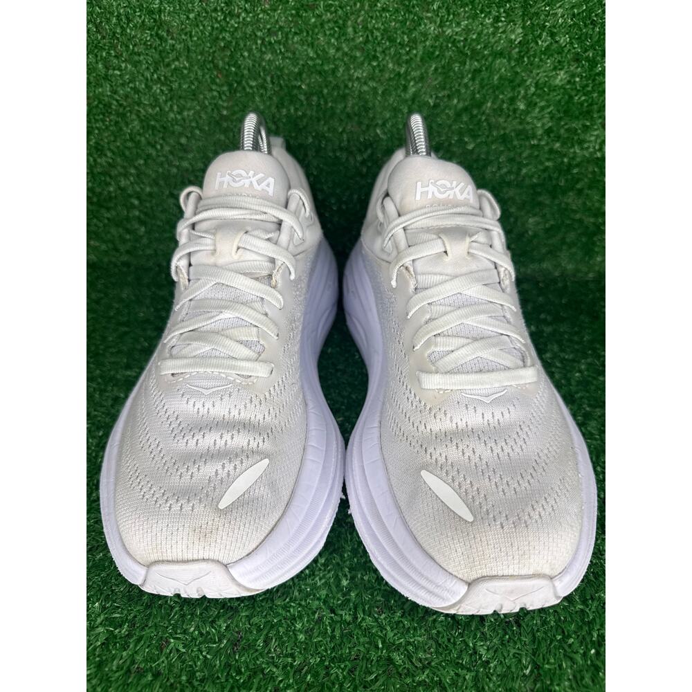 Hoka One One Bondi 8 Womens Size 7 White Athletic Running Shoes Sneakers - Picture 2 of 8